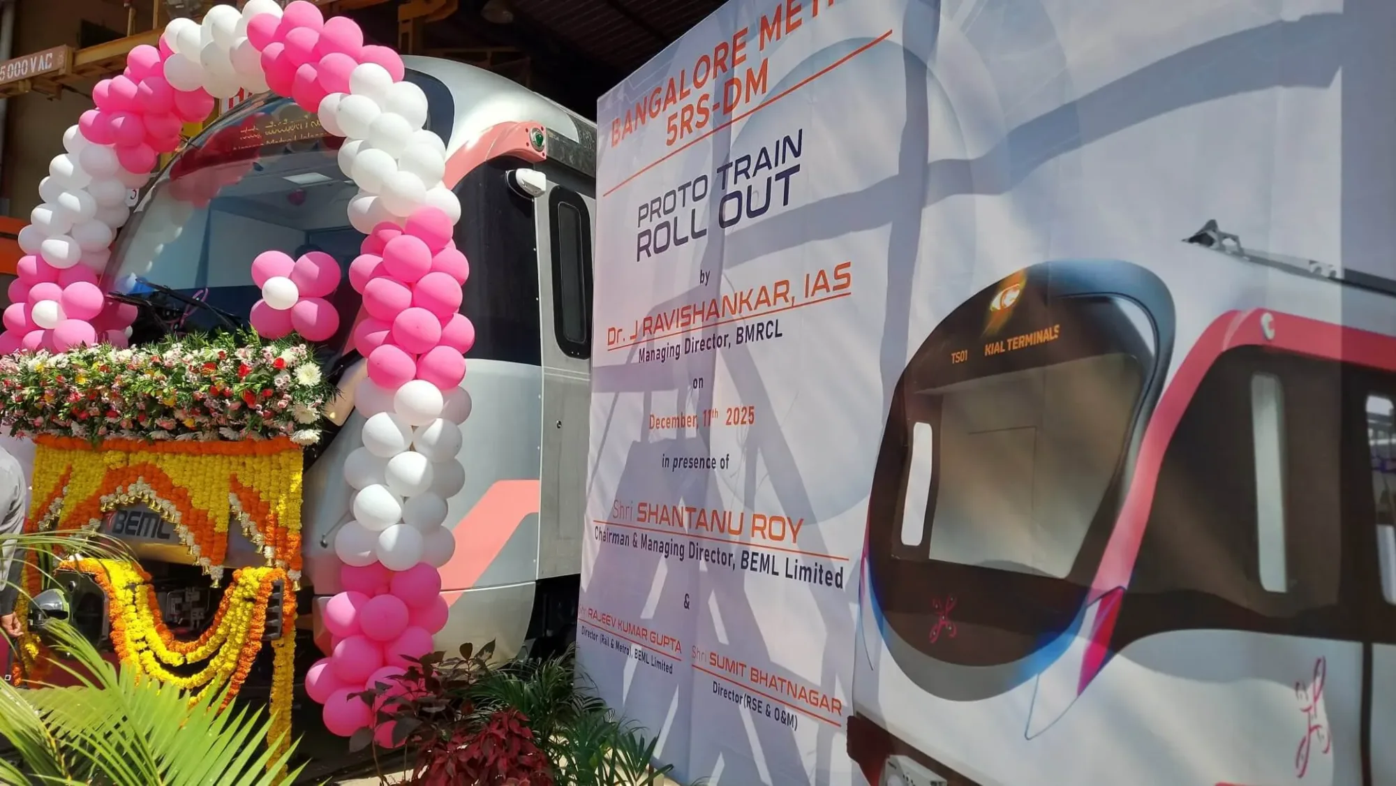 BEML Rolls Out First Driverless Metro Trainset for Bengaluru’s Pink and Blue Lines; Operations to Begin in 2026