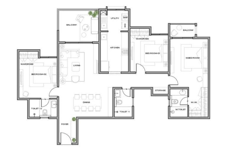 Assetz Melodies Of Life 3BHK Type 3T Floor Plan 1778 SBUA