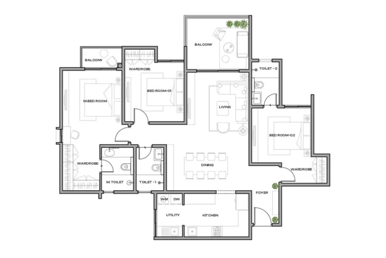 Assetz Melodies Of Life 3BHK Type 3T Floor Plan