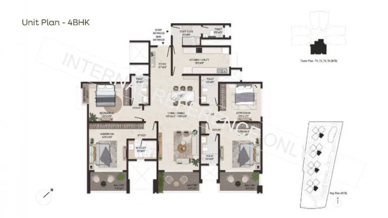 Embassy Sky Terraces 4 BHK Floor Plan