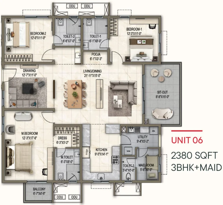 Poulomi Florique Floor Plans