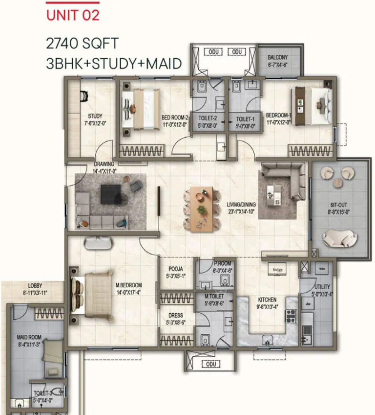 Poulomi Florique Floor Plans