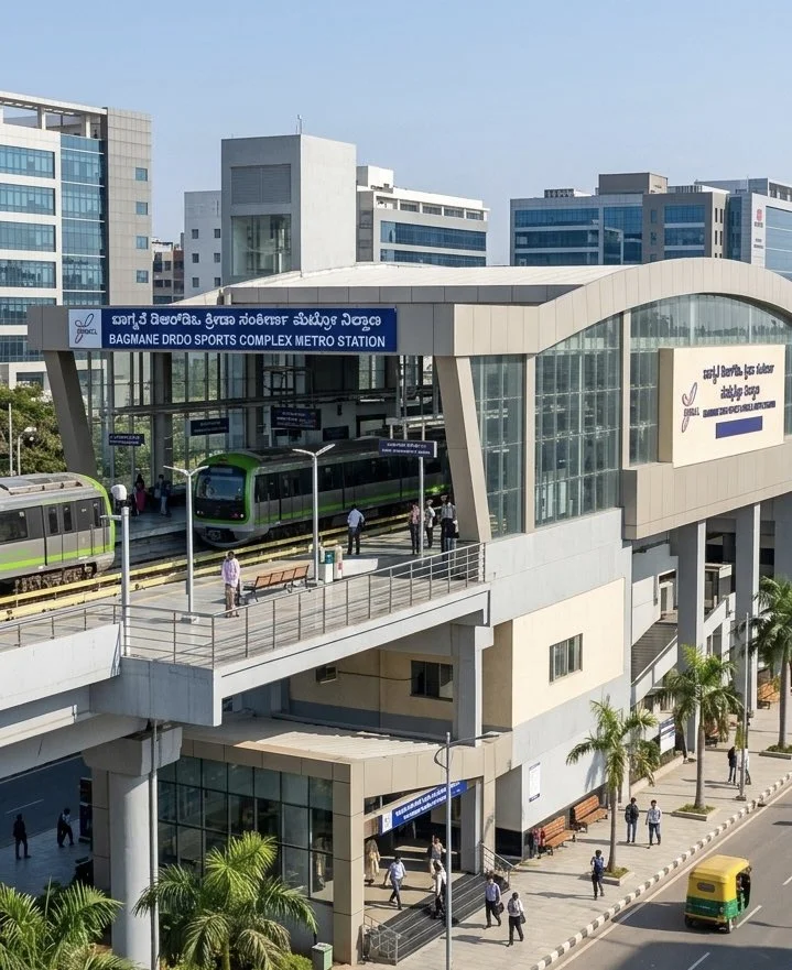 Construction and development of DRDO Sports Complex metro station under Namma Metro Phase-2A with Bagmane funding