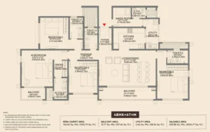 Godrej Aveline 4 BHK + 4T + Maid’s Room Floor Plan – 2506 Sq. Ft. Saleable Area | 1532 Sq. Ft. RERA Carpet | Large Living-Dining & Dual Balconies | Yelahanka, Bangalore