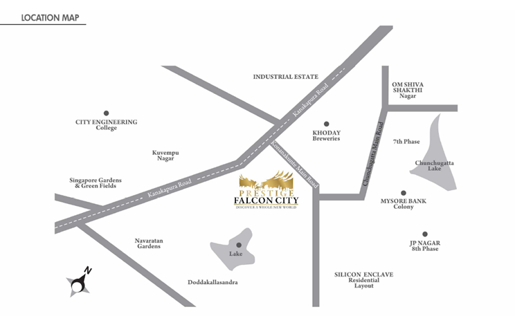 Prestige Falcon City Location Map