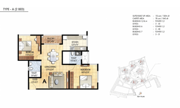Prestige Falcon City Luxe Floor Plan