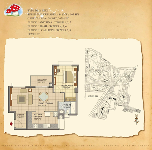 Prestige Lakeside Habitat Floor Plan 1