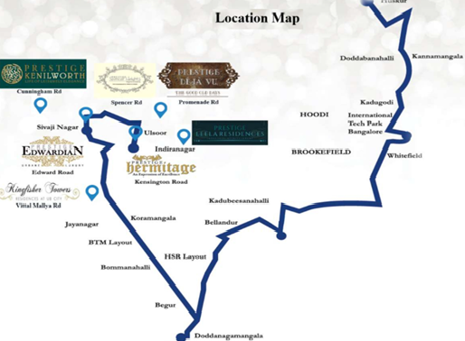 Prestige Leela Residences Location Map