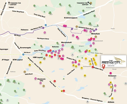 Prestige Meridian Park Location Map