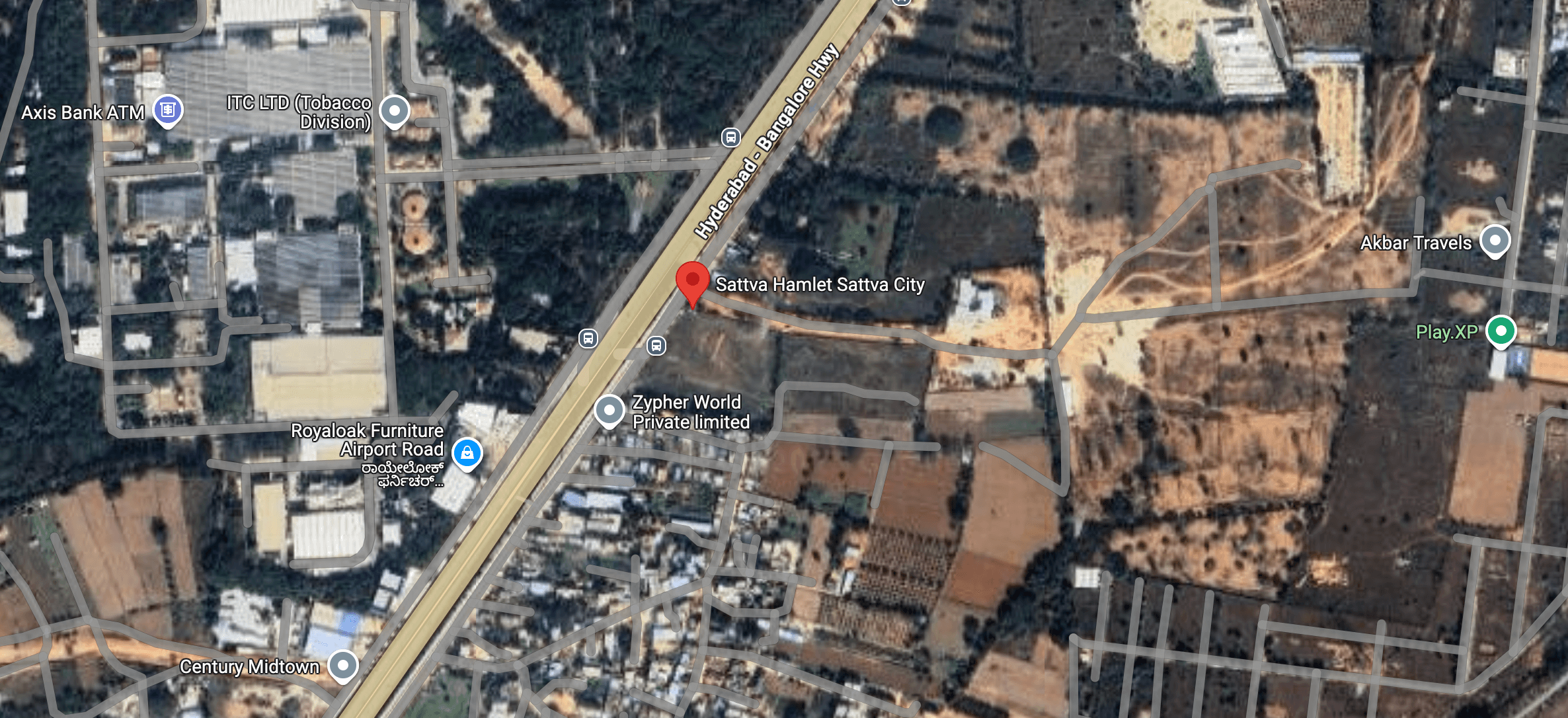 Sattva Hamlet Location Map