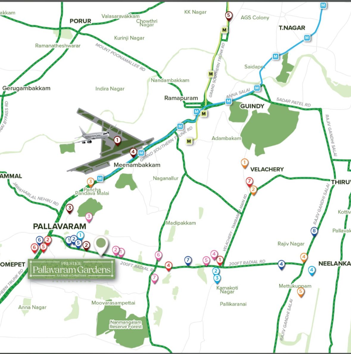 Prestige Pallavaram Gardens Location Map