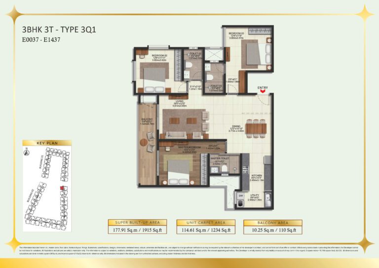 Brigade Eternia Floor Plan - Mirror variant of 3Q layout