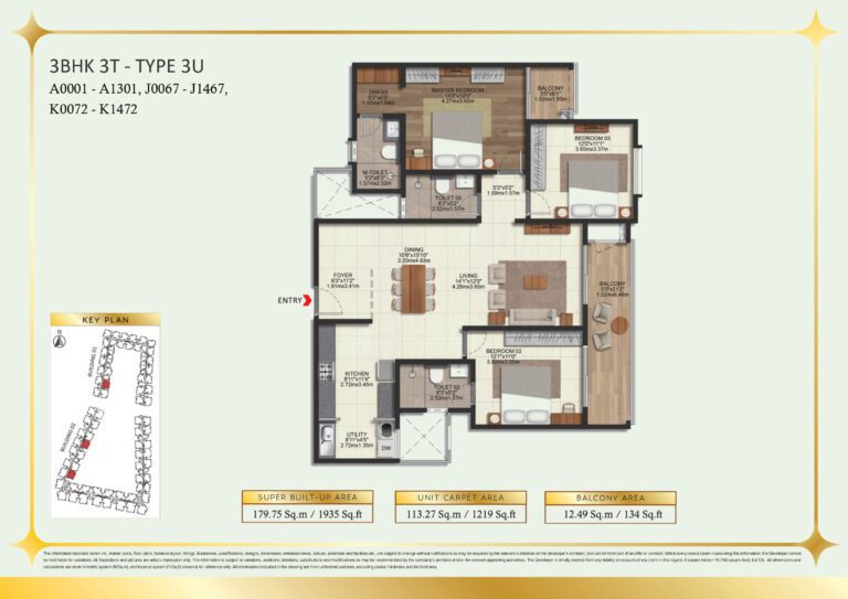 Brigade Eternia Floor Plan - 3U layout with wide entry foyer