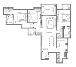 3 BHK Type 3 Floor Plan