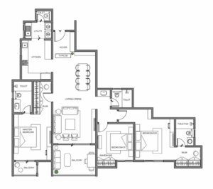3 BHK Type 2 Floor Plan