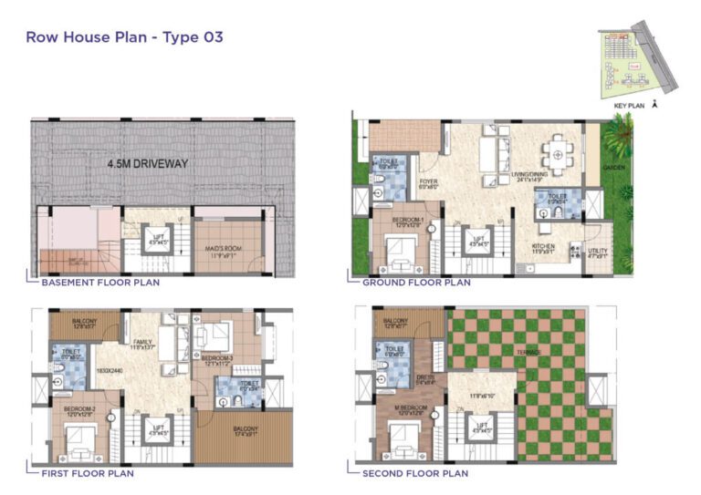 Row House Type 03 multi-floor design at Sattva Songbird Budigere Road