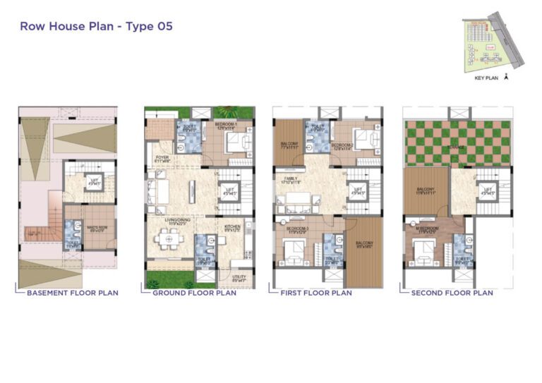 Row House Type 05 premium villa plan at Sattva Songbird Budigere Road