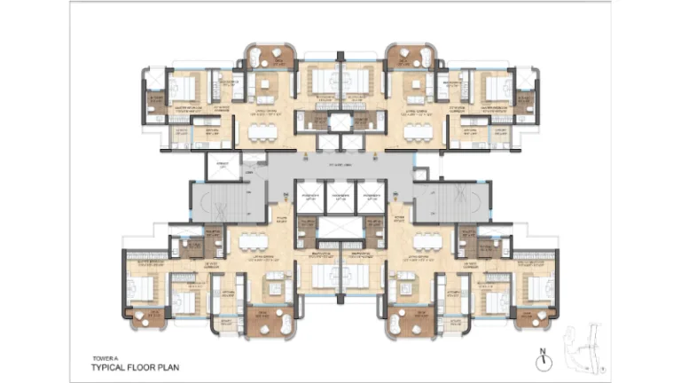 Lodha Elanza Tower A Typical Floor Plan