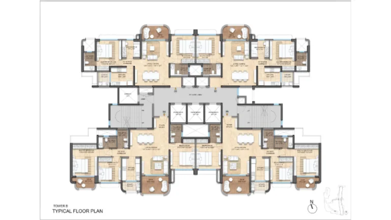 Lodha Elanza Tower B Typical Floor Plan