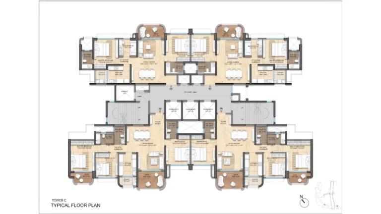 Lodha Elanza Tower C Typical Floor Plan