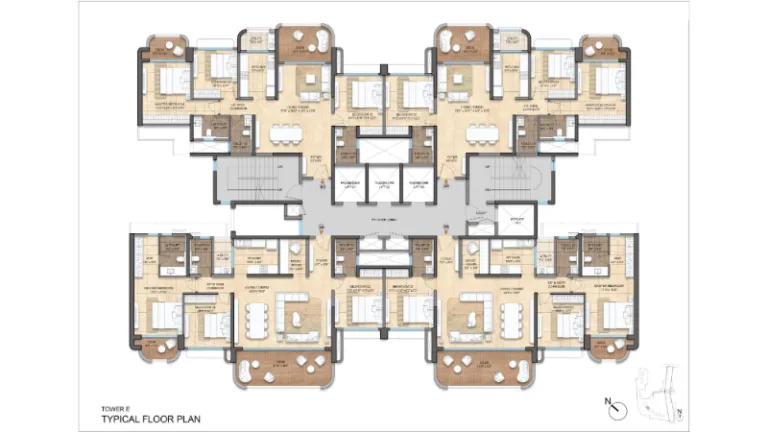 Lodha Elanza Tower E Typical Floor Plan