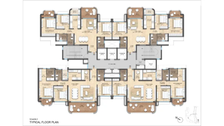 Lodha Elanza Tower F Typical Floor Plan