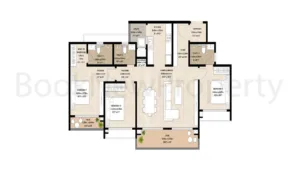 Mahindra Blossom 3 BHK Regular Floor Plan