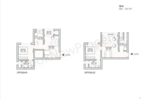 1 BHK Floor Plans - Sobha Hoskote