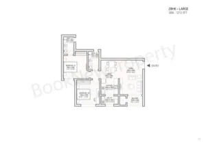 2 BHK Large Floor Plan- Sobha Hoskote