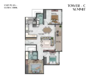 Sumadhura Capitol Residences Ultra 3 BHK Floor Plan