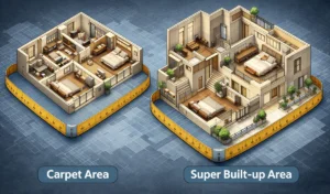 Carpet Area vs Super Built-up Area: Calculator, RERA Rules & Loading % (2026 Guide)