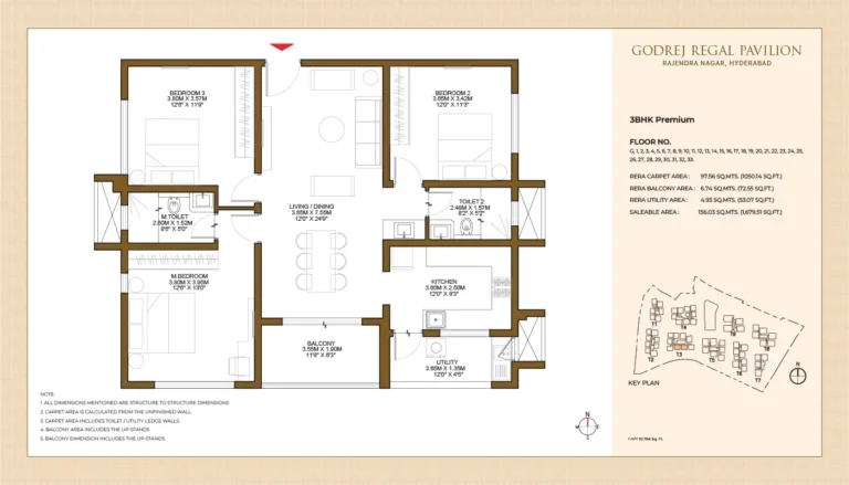 Godrej Regal Pavilion 3 BHK Floor Plan