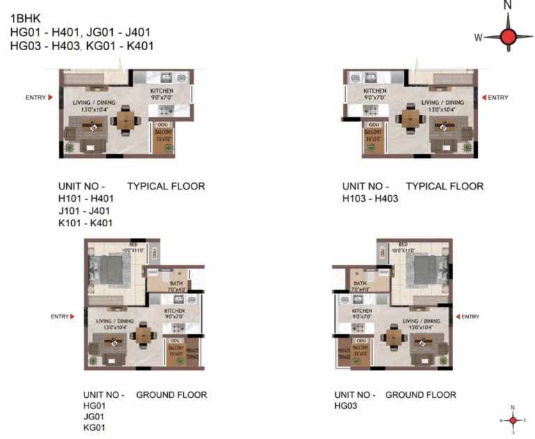 Casagrand Amor 1 BHK Floor Plans